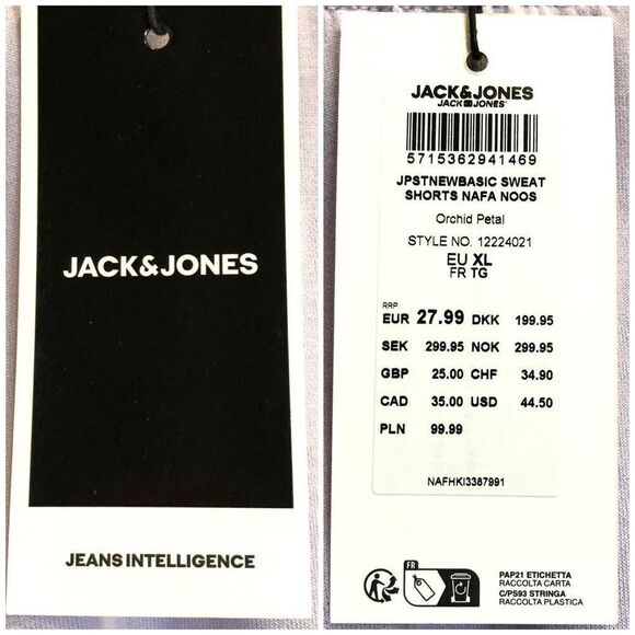 JACK & JONES - NWT - M Sz XL JPST Basic Shorts “Nafa Noos” in Orchid Petal - Picture 7 of 14